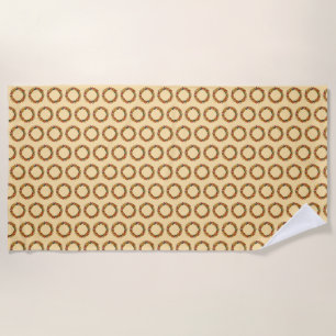 Fall Leaf Wreath Circle Beach Towel