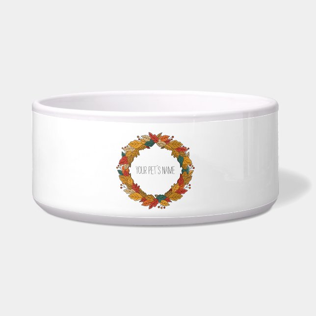 Fall Leaf Wreath Circle Bowl (Front)