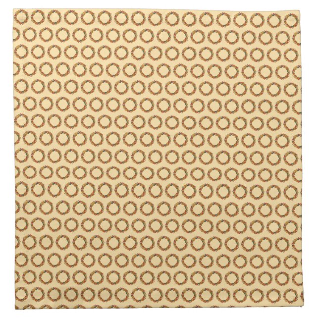Fall Leaf Wreath Circle Cloth Napkin (Front)