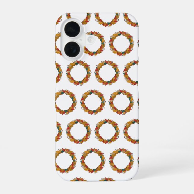 Fall Leaf Wreath Circle Iphone Case (Back)