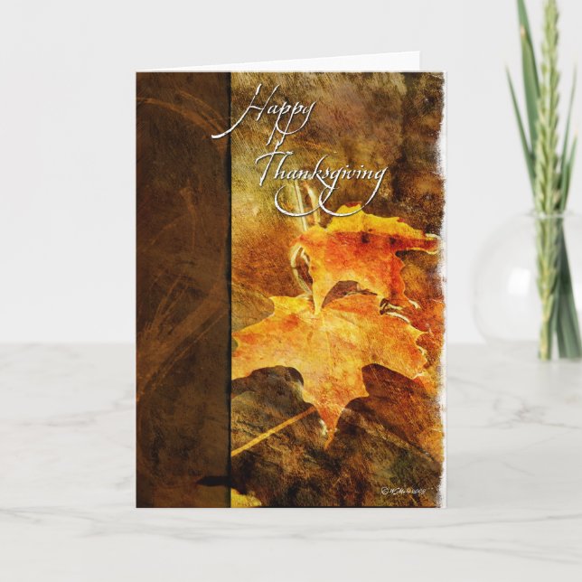 Fall leafs-Vintage Holiday Card (Front)