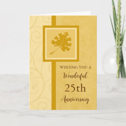 Fall Leaves 25th Wedding Anniversary Card