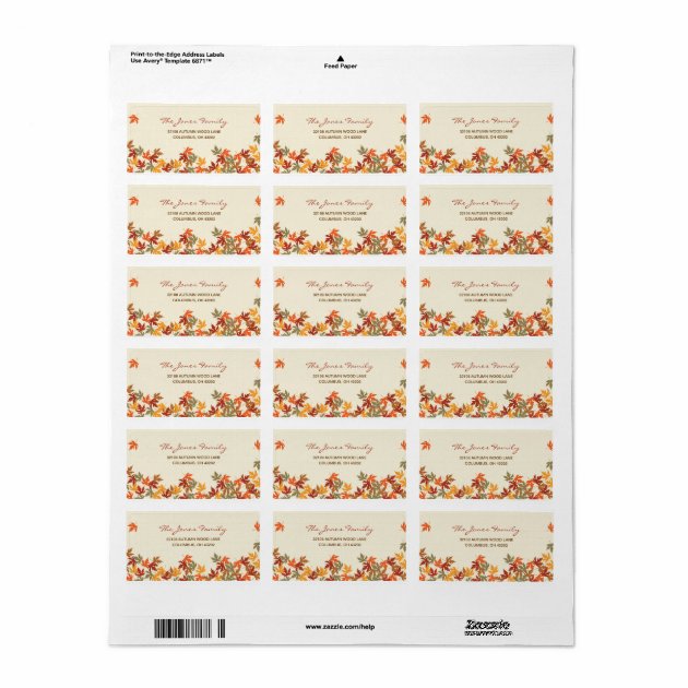 Fall Leaves Address Label