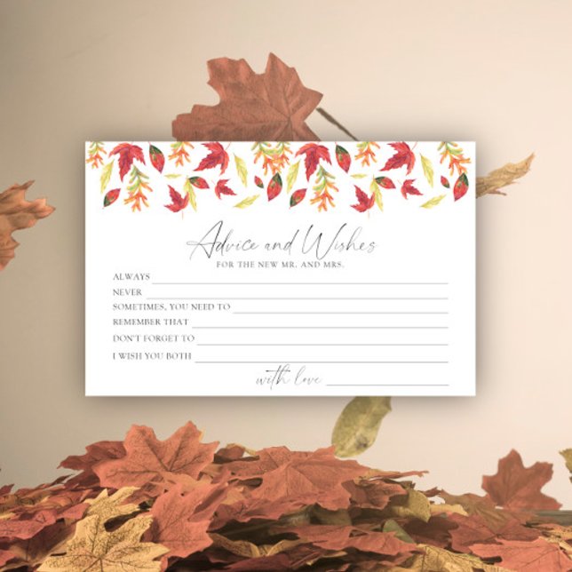 Fall leaves - advice and wishes bridal shower stationery (Creator Uploaded)