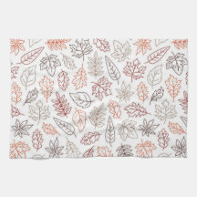Fall Leaves Aesthetic Kitchen Towel