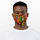 Fall Leaves and a White Moon Adult Cloth Face Mask (Worn)