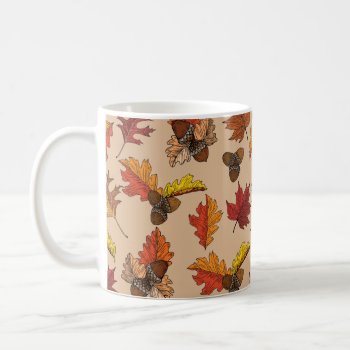 Fall Leaves And Acorn Pattern Coffee Mug by Eclectic_Ramblings at Zazzle