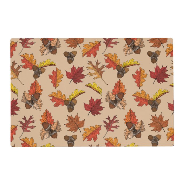 Fall Leaves and Acorn Pattern Placemat (Front)
