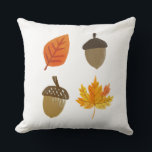 Fall Leaves and Acorns Throw Pillow<br><div class="desc">A simple and modern fall design with painted autumn leaves and acorns.</div>