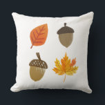 Fall Leaves and Acorns Throw Pillow<br><div class="desc">A simple and modern fall design with painted autumn leaves and acorns.</div>