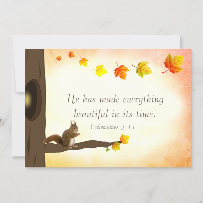 Fall Leaves And Bible Verse Autumn Greetings Card