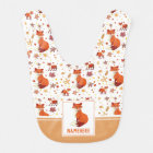 Fall Leaves and Fox Pattern Custom Name