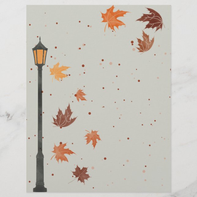 Fall Leaves and Lights Letterhead (Front)