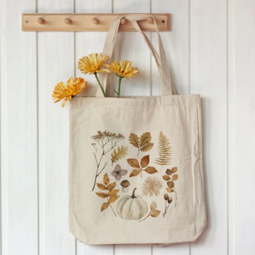 Fall Leaves and Pumpkin   Large Tote Bag