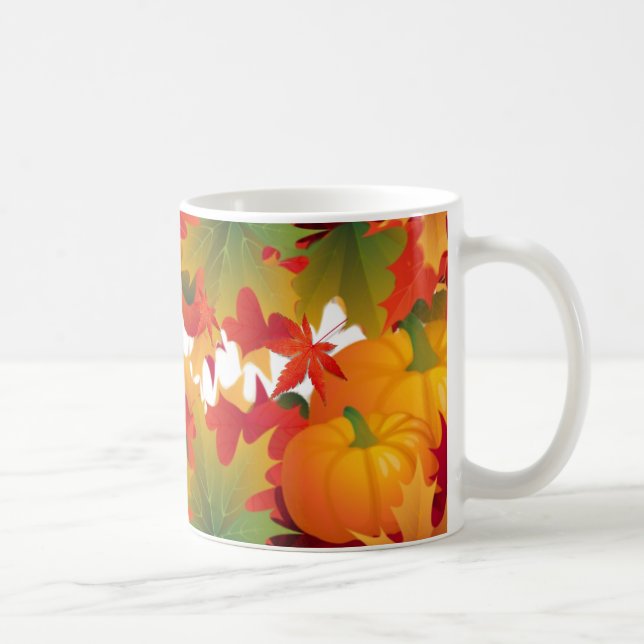 Fall Leaves and pumpkins Coffee Mug (Right)