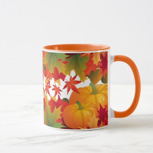 Fall Leaves and pumpkins Mug