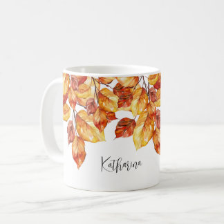 Fall Leaves Aquarell Design Coffee Mug