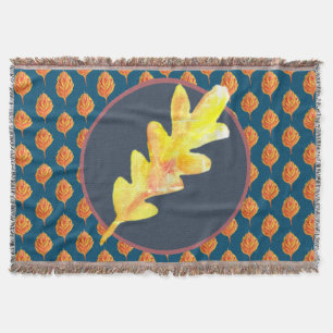 Fall Leaves Art Throw Blanket
