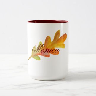 Fall Leaves Art Two-Tone Coffee Mug