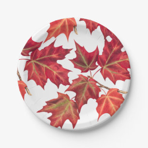 Fall Leaves Autumn Bridal Shower or Wedding Paper Plates