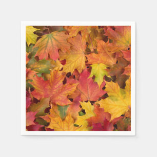 Fall Leaves Autumn Color Wedding Cocktail Napkins