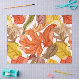 Fall Leaves Autumn Colorful Seasonal Botanical Tissue Paper
