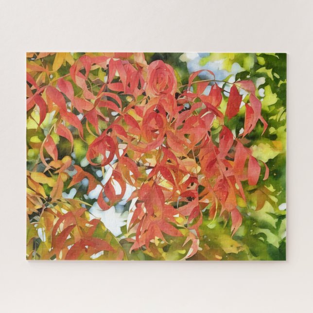 Fall Leaves Autumn Colors Tree Art Puzzle (Horizontal)