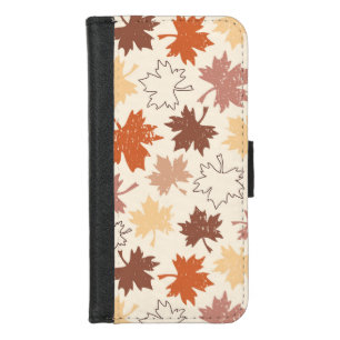 Fall leaves, autumn floral pattern iPhone 8/7 wallet case