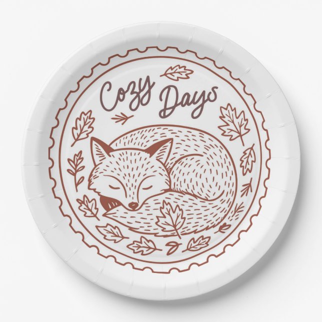 Fall Leaves Autumn Nature Paper Plate (Front)