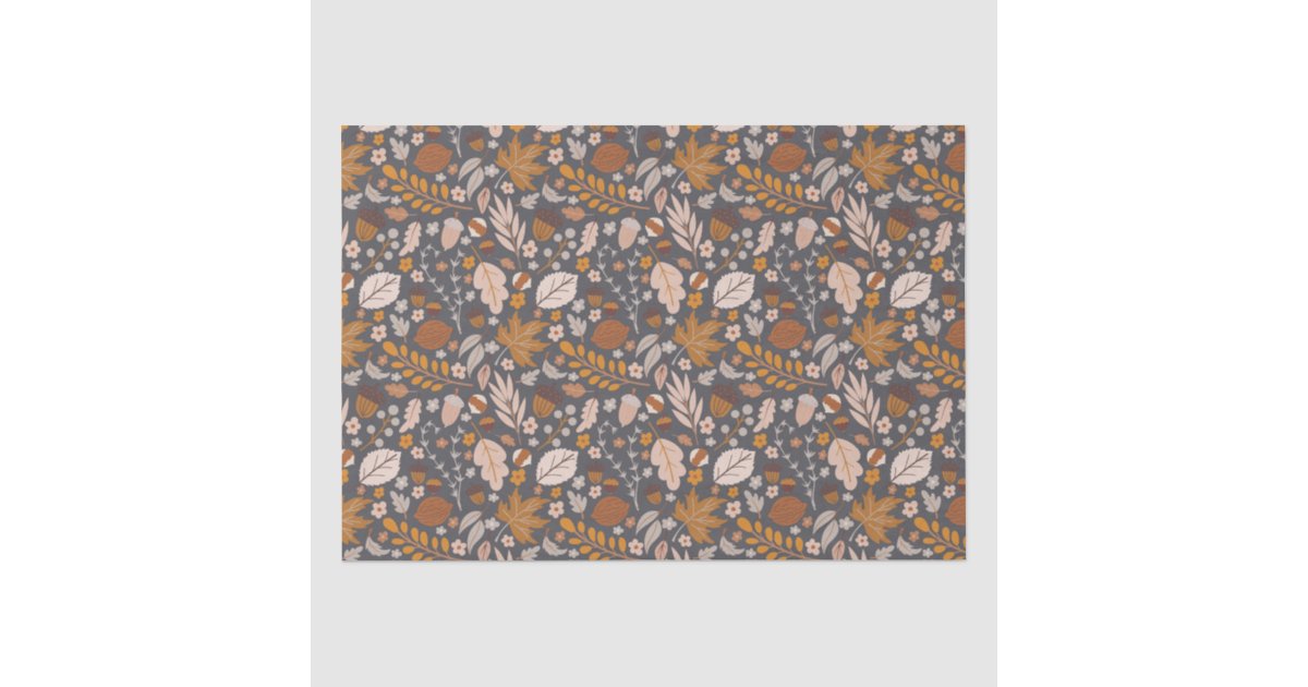 Fall Leaves, Autumn night's seamless pattern Tissue Paper | Zazzle