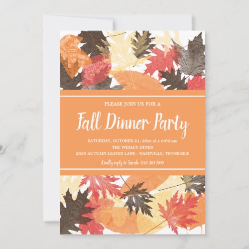 Fall Leaves  Autumn Party Invitation