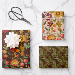 Fall Leaves Autumn Pattern Wrapping Paper Sheets