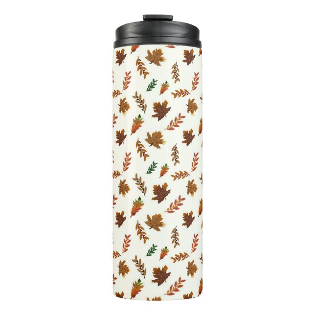 Fall Leaves, Autumn Print Thermal Tumbler (Front)