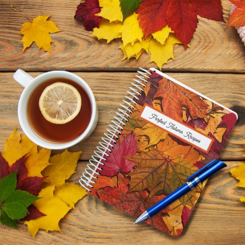 Fall Leaves Autumn Recipes Notebook