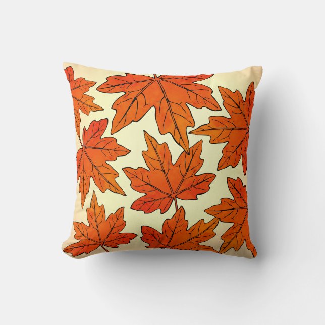Fall Leaves Autumn Throw Pillow (Front)