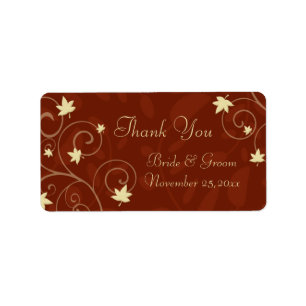Fall Leaves Autumn Wedding Labels