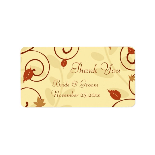 Fall Leaves Autumn Wedding Labels (Front)