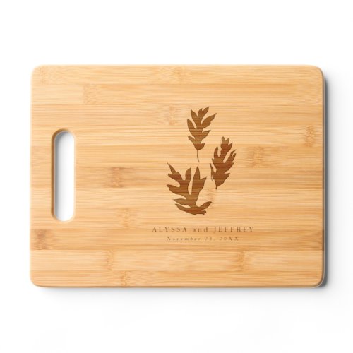 Fall leaves autumn wedding personalized cutting board