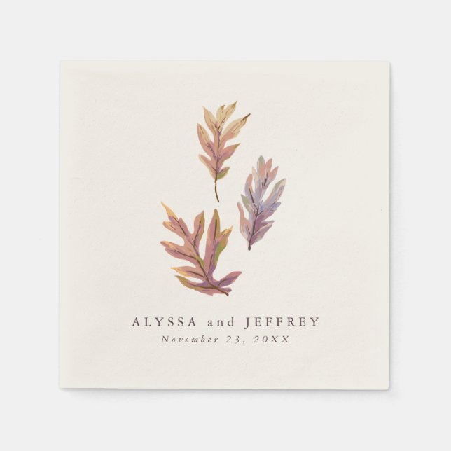 Fall leaves autumn wedding personalized napkins (Front)