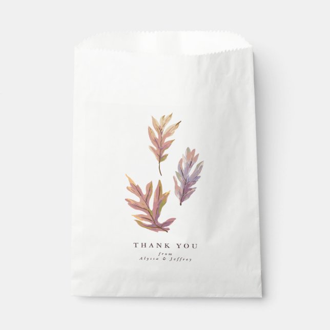 Fall leaves autumn wedding thank you favor bag (Front)