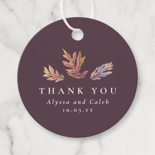 Fall leaves autumn wedding thank you favor tags