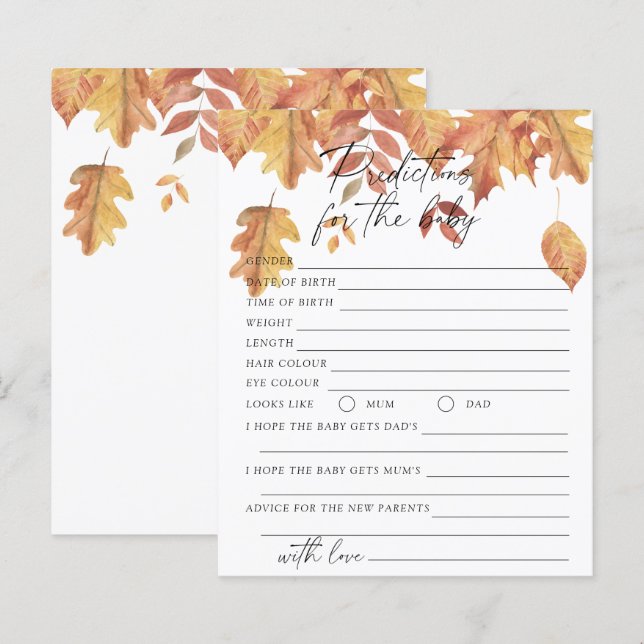 Fall leaves - Baby predictions and advice  (Front/Back)
