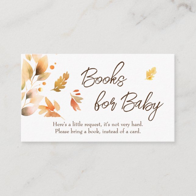 Fall Leaves Baby Shower Books for Baby Request Enclosure Card (Front)