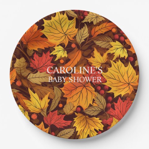 Fall Leaves Baby Shower Paper Plates