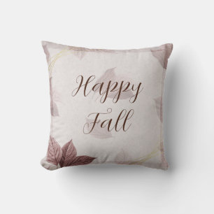 Fall leaves background with customizable text throw pillow