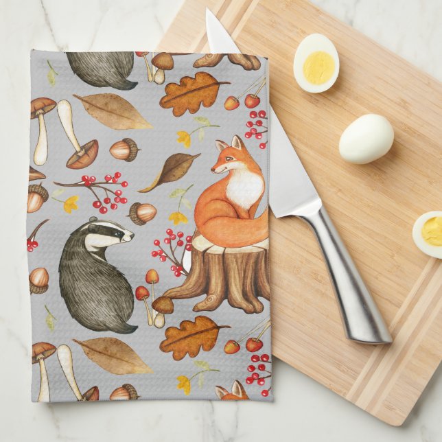 Fall Leaves Badger & Fox  Kitchen Towel (Quarter Fold)