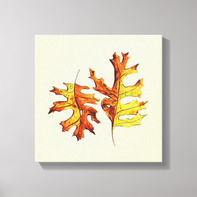 Fall Leaves Beautiful Watercolor Art Canvas Print (Front)