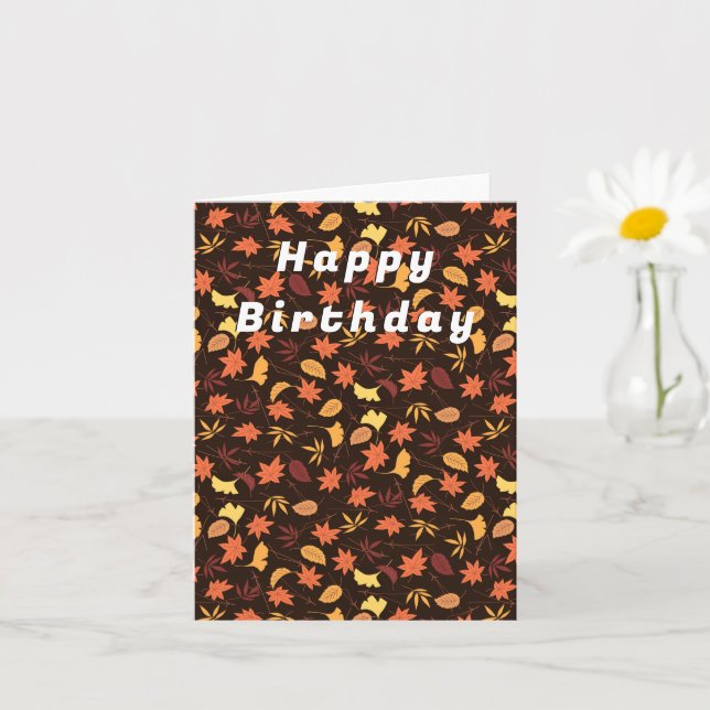 Fall Leaves Birthday Card (Small Plant)