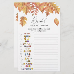 Fall leaves - bridal shower emoji pictionary game