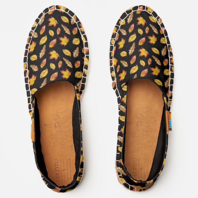Fall Leaves | Brown and Yellow| Maple Oak Espadrilles (Front)